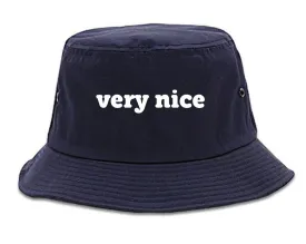 Very Nice Font Style Logo Black Bucket Hat Navy Blue