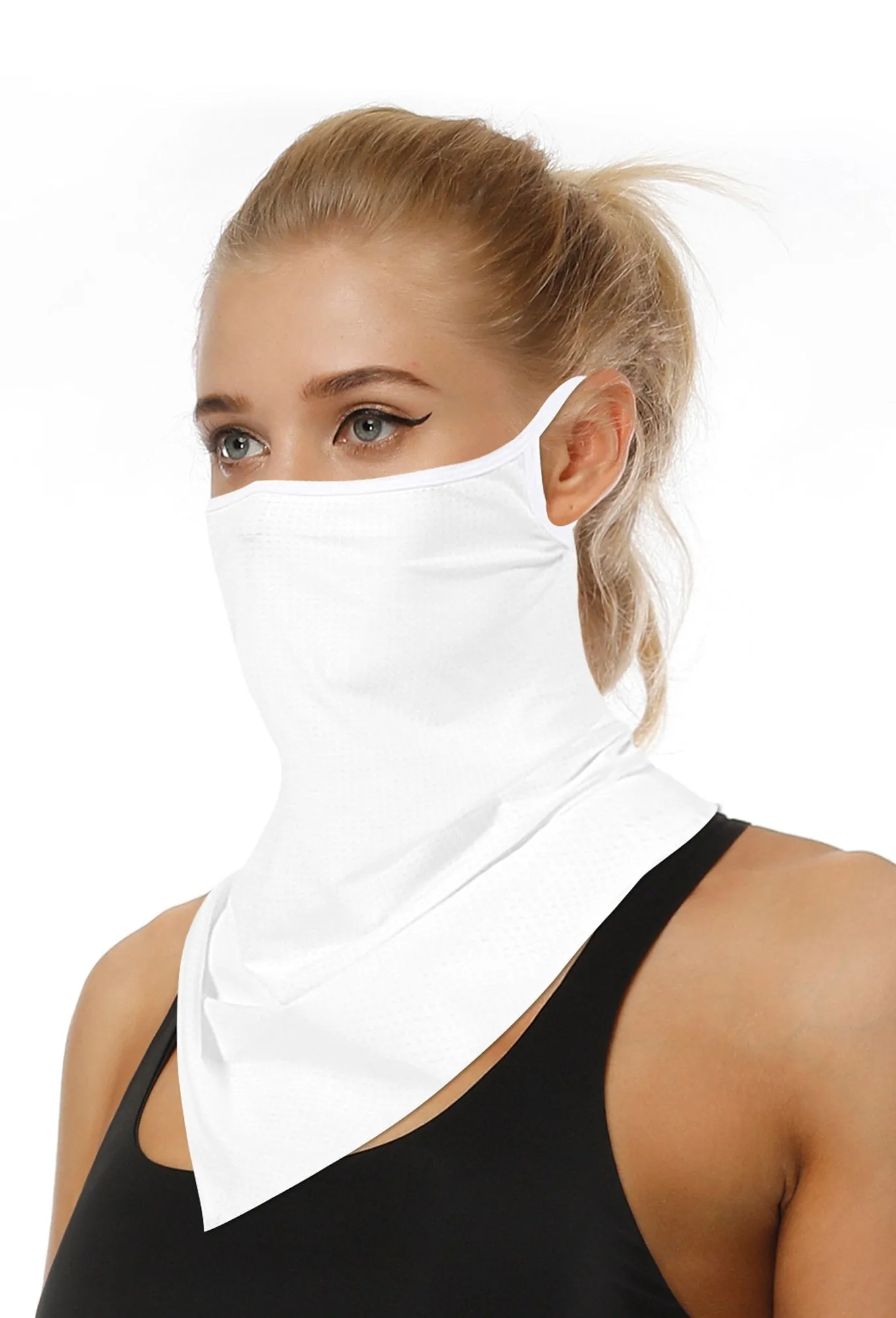 White Face Scarf With Earloops