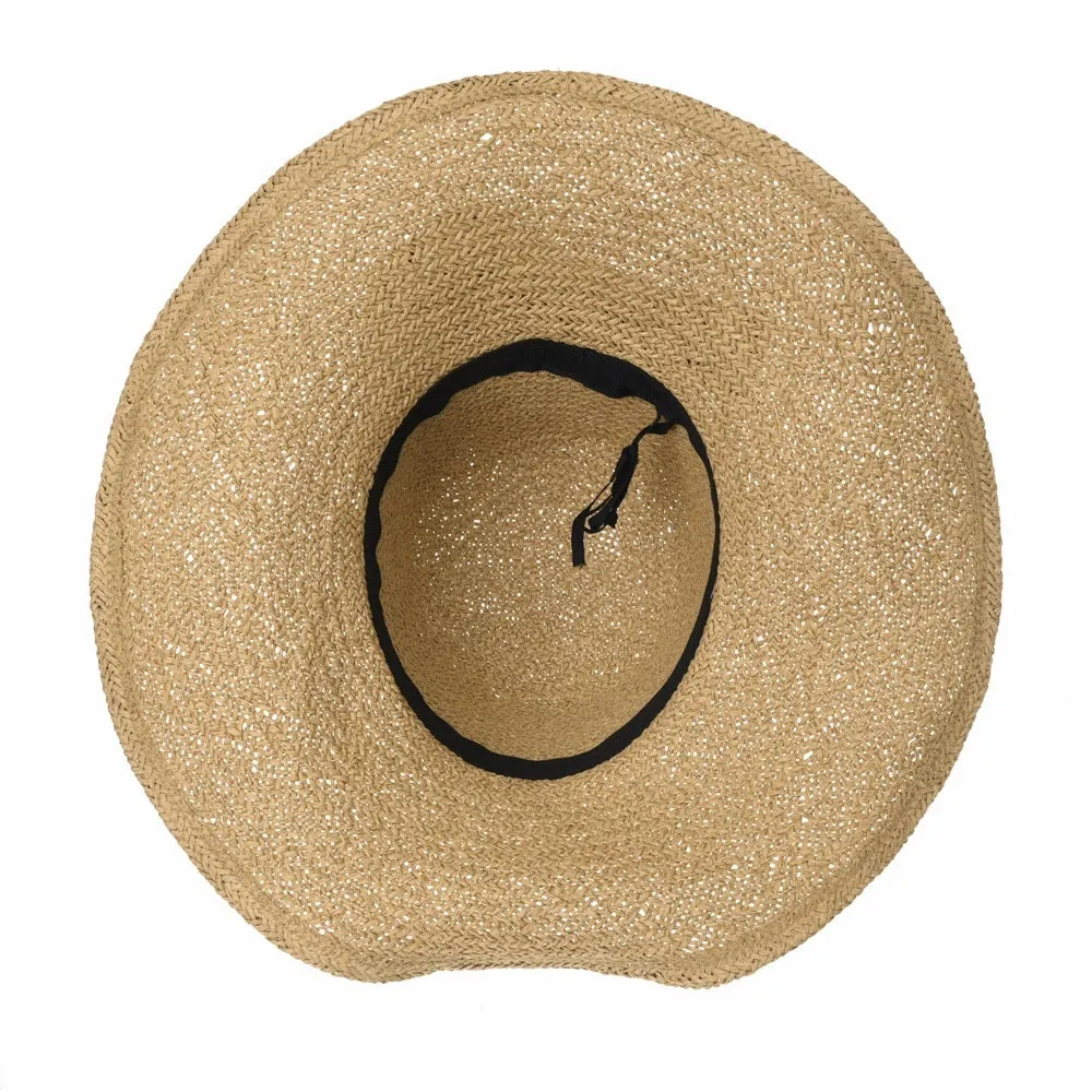 Women Floppy Flanging Straw Sun Hat Summer Beach Cap Wide Brim Ribbon CR9979