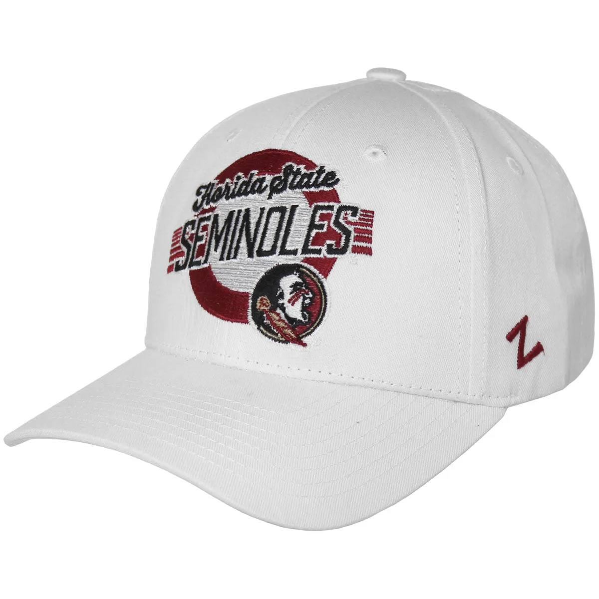 Zephyr Florida State Seminoles/Seminole Logo Design Adjustable Cap - White