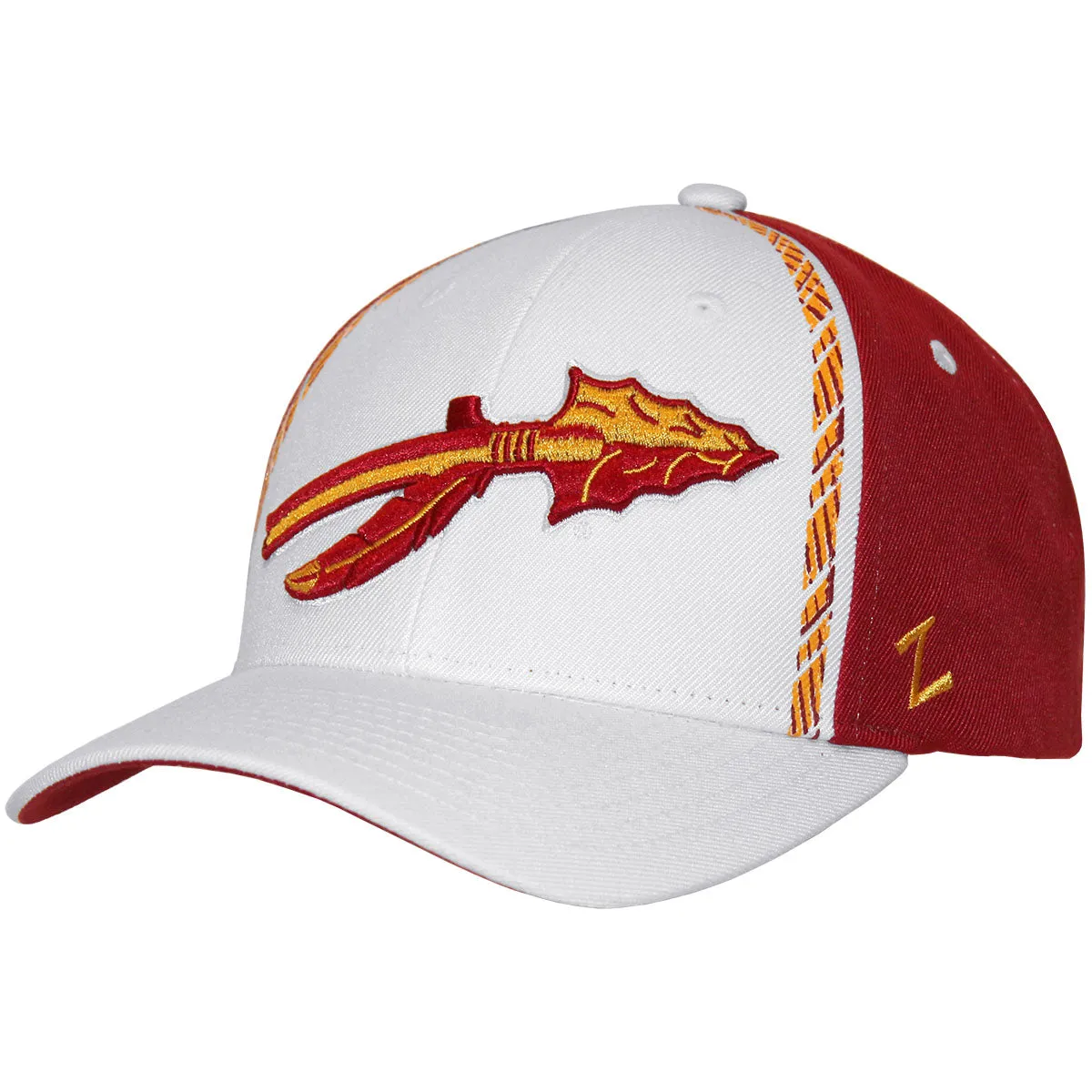 Zephyr Vault Spear Uniform Pattern Design Adjustable Cap - White/Cardinal